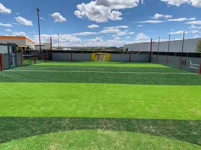 wide angle view of the mini-pitch small training soccer park